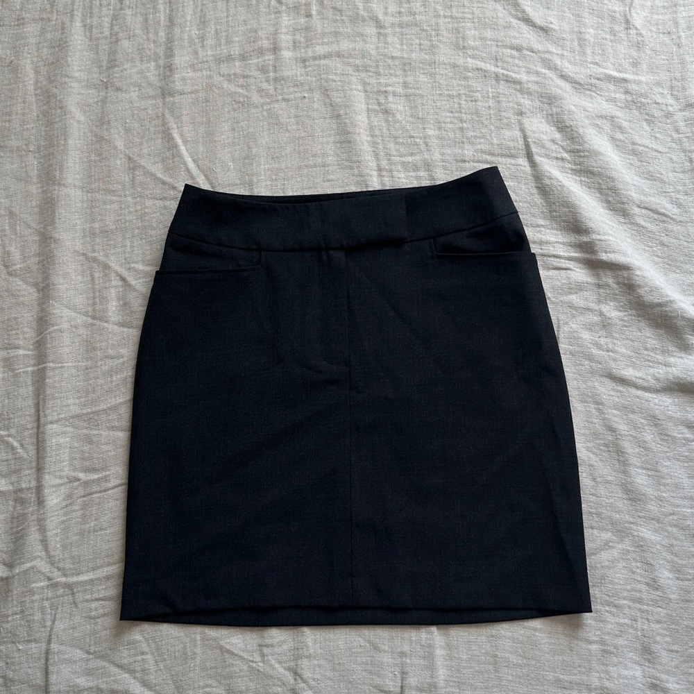 Vintage Black Wool Straight Skirt Henri Bendel Size 4 - Picture 5 of 8